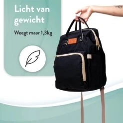 Luiertas Rugzak - Monx Luiertas Verzorgingstas Met Uitklapbaar Babybedje - Overzichtelijke Luierrugzak Extra Buggy En Kinderwagen Haken Inclusief Geïsoleerde Flessenhouder - Zwart -Babyproducten 1200x1200 312