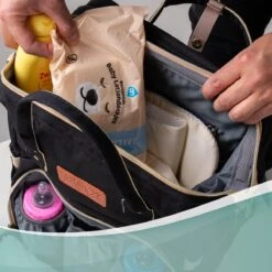 Luiertas Rugzak - Monx Luiertas Verzorgingstas Met Uitklapbaar Babybedje - Overzichtelijke Luierrugzak Extra Buggy En Kinderwagen Haken Inclusief Geïsoleerde Flessenhouder - Zwart -Babyproducten 1200x1200 315