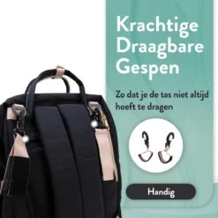 Luiertas Rugzak - Monx Luiertas Verzorgingstas Met Uitklapbaar Babybedje - Overzichtelijke Luierrugzak Extra Buggy En Kinderwagen Haken Inclusief Geïsoleerde Flessenhouder - Zwart -Babyproducten 1200x1200 316