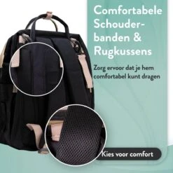 Luiertas Rugzak - Monx Luiertas Verzorgingstas Met Uitklapbaar Babybedje - Overzichtelijke Luierrugzak Extra Buggy En Kinderwagen Haken Inclusief Geïsoleerde Flessenhouder - Zwart -Babyproducten 1200x1200 318