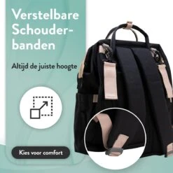 Luiertas Rugzak - Monx Luiertas Verzorgingstas Met Uitklapbaar Babybedje - Overzichtelijke Luierrugzak Extra Buggy En Kinderwagen Haken Inclusief Geïsoleerde Flessenhouder - Zwart -Babyproducten 1200x1200 319