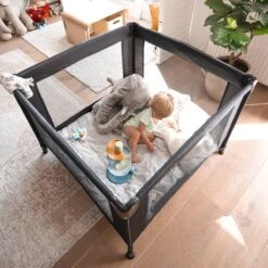 Deryan Kinderbox - Inklapbare Box - 100x100cm - Zwart -Babyproducten 1200x1200 377