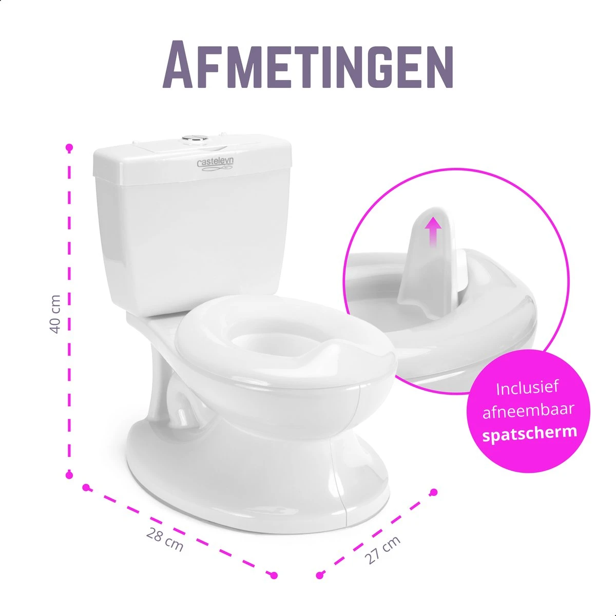 Casteleyn - Plaspotje - WC Potje - Toilet Trainer - Kinder Toilet - Met Geluid - Tot 21KG - Wit 4 Casteleyn - Plaspotje - WC Potje - Toilet Trainer - Kinder Toilet - Met Geluid - Tot 21KG - Wit - Afbeelding 2