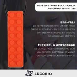 Bijtketting - Kauwketting | Bouwblokje Patroon Oranje -Babyproducten 1200x1200 61