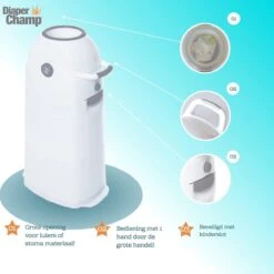 Luieremmer Medium Zilver - Middel - Zonder Navulling - Geschikt Voor Pampers En Huggies - Stoma -Babyproducten 1200x1200 791