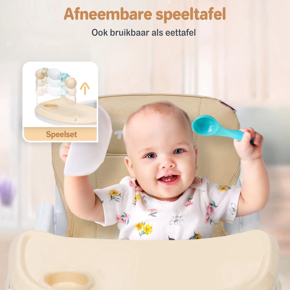 Twinky® Kinderstoel – 2-in-1 Kinderwagen Set – Bruin – Inklapbare Eetstoel & Baby Wagentje En Babystoel Voor Aan Tafel – Kinderzetel, Peuterstoeltje En Meegroeistoel In 1 9 Twinky® Kinderstoel – 2-in-1 Kinderwagen Set – Bruin – Inklapbare Eetstoel & Baby Wagentje En Babystoel Voor Aan Tafel – Kinderzetel, Peuterstoeltje En Meegroeistoel In 1 - Afbeelding 7