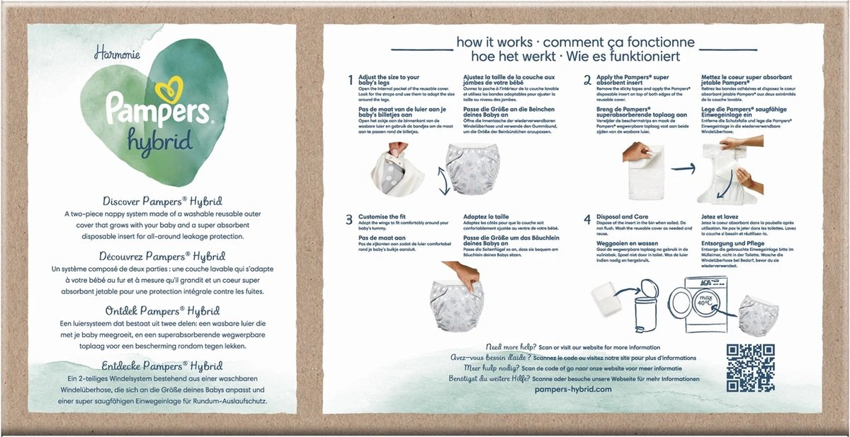 Pampers® Pampers Harmonie Hybrid - Startpakket - Wasbare Luiers Voor Baby’s 12 Pampers® Pampers Harmonie Hybrid - Startpakket - Wasbare Luiers Voor Baby’s - Afbeelding 10