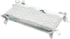 Sensillo Baby Bedbumper - Bedomrander - Anti Stootrand Ledikant - Bed Zijbeschermers - 180x30cm - Grijze Wolkjes -Babyproducten 1200x668 1