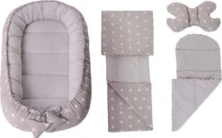 Medi Partners Knuffel Nest Set, Incl. Baby Nest 90x50 Verwijderbare Insert Deken, Plat Kussen En Vlinder Kussen, 100% Katoen, Grijs, Large, 5 Stuks 9 Medi Partners Knuffel Nest Set, Incl. Baby Nest 90x50 Verwijderbare Insert Deken, Plat Kussen En Vlinder Kussen, 100% Katoen, Grijs, Large, 5 Stuks -Babyproducten 1200x749 2