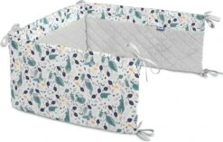 Sensillo Baby Bedbumper - Bedomrander - Anti Stootrand Ledikant - Bed Zijbeschermers - 180x30cm - Grijs Diertjes -Babyproducten 1200x765 3