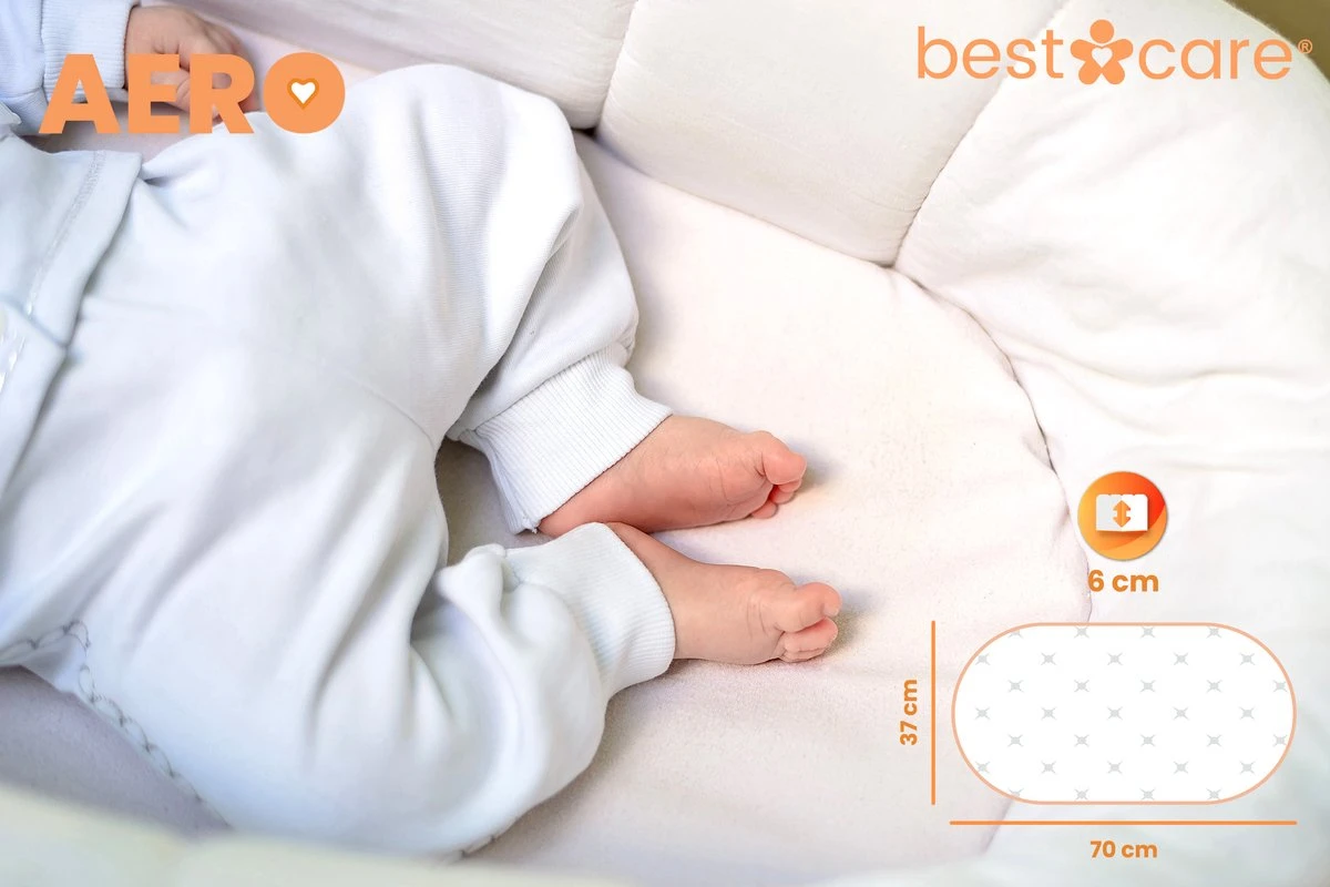 BestCare Aero Ledikant Matras | 37 X 70 X 6cm | Voor Reiswieg, Wieg, Kinderbedje Of Trolley | Aloë Vera Hoes - Wasbaar | Hypoallergeen, Omkeerbaar Matras Voor Baby's En Kinderen | OEKO-TEX 100-Certificaat 8 BestCare Aero Ledikant Matras | 37 X 70 X 6cm | Voor Reiswieg, Wieg, Kinderbedje Of Trolley | Aloë Vera Hoes - Wasbaar | Hypoallergeen, Omkeerbaar Matras Voor Baby's En Kinderen | OEKO-TEX 100-Certificaat - Afbeelding 6