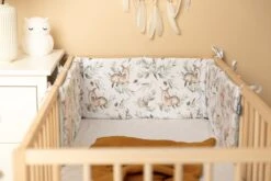 Sensillo Baby Bedbumper - Bedomrander - Anti Stootrand Ledikant - Bed Zijbeschermers - 180x30cm - Wafel Mint Hertjes -Babyproducten 1200x800 278