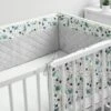 Sensillo Baby Bedbumper - Bedomrander - Anti Stootrand Ledikant - Bed Zijbeschermers - 180x30cm - Grijs Diertjes -Babyproducten 1200x800 295