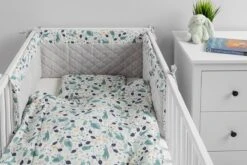 Sensillo Baby Bedbumper - Bedomrander - Anti Stootrand Ledikant - Bed Zijbeschermers - 180x30cm - Grijs Diertjes -Babyproducten 1200x800 296