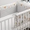 Sensillo Baby Bedbumper - Bedomrander - Anti Stootrand Ledikant - Bed Zijbeschermers - 180x30cm - Grijs Bosdiertjes -Babyproducten 1200x800 301
