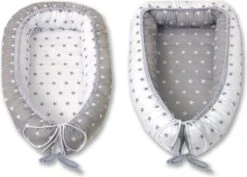 MamaLoes Amy Wit Met Grijze Sterren Omkeerbaar Babynest 67042