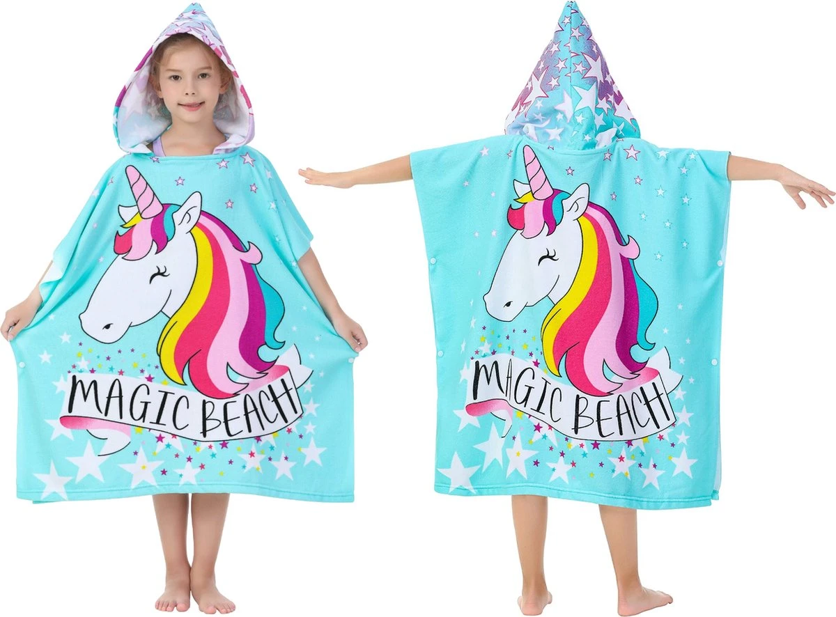 JAXY Badcape Baby - Badcape - Baby Badjas - Omslagdoek - Omslagdoek - Baby Handdoek Met Capuchon - Strandhanddoek - Badponcho - Poncho Handdoek - Microfiber - 60x90cm - Unicorn 4 JAXY Badcape Baby - Badcape - Baby Badjas - Omslagdoek - Omslagdoek - Baby Handdoek Met Capuchon - Strandhanddoek - Badponcho - Poncho Handdoek - Microfiber - 60x90cm - Unicorn - Afbeelding 2