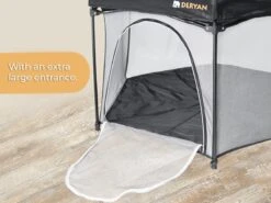 Deryan Draagbare Kinderbox - Zwart - Vaste Matrasbodem - Reisbox - Campingbedje 21 Deryan Draagbare Kinderbox - Zwart - Vaste Matrasbodem - Reisbox - Campingbedje -Babyproducten 1200x900 6