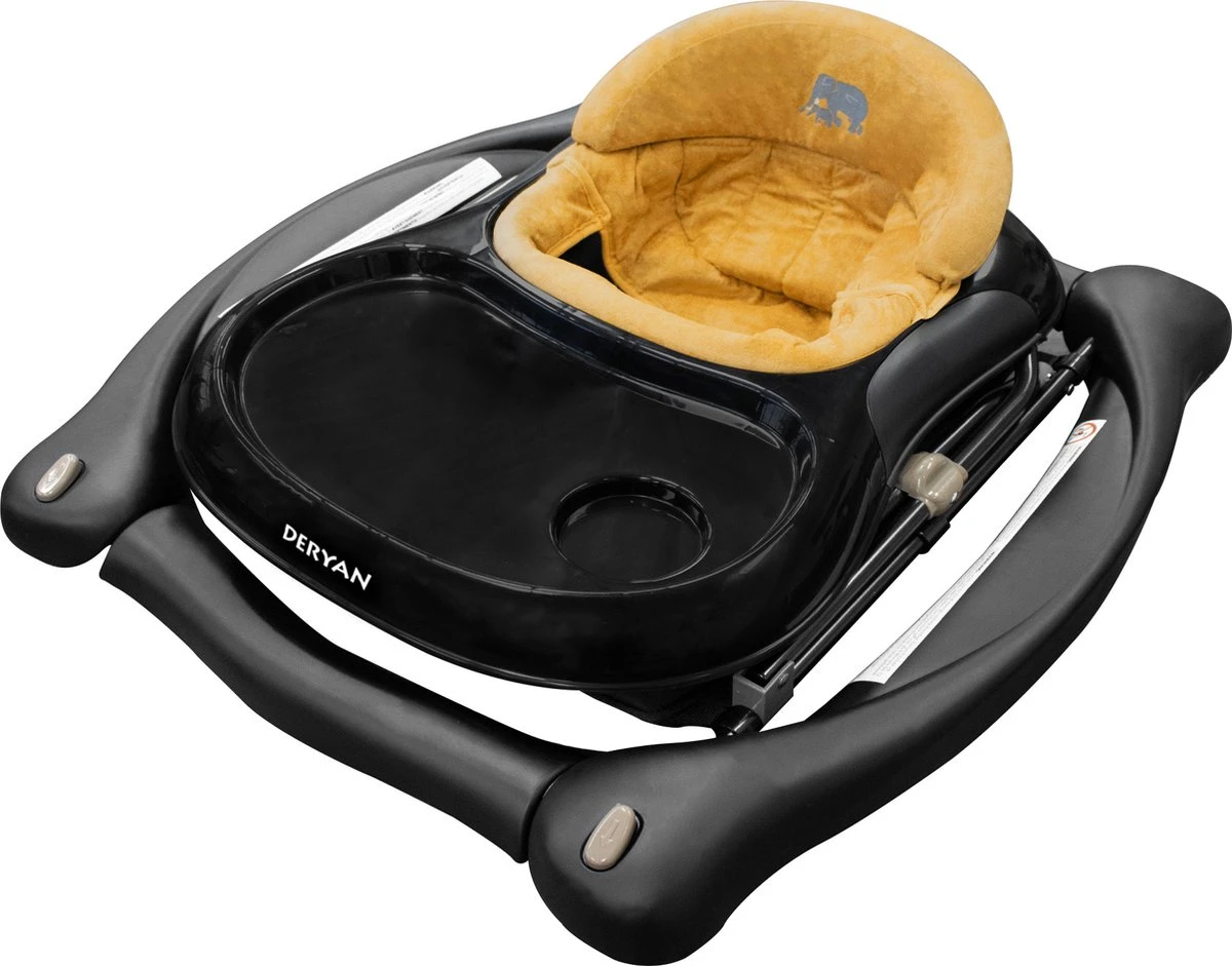 Deryan Luxe Loopstoel - Schommelfunctie - Inclusief Speelset En Dienblad - Zwart/Nougat 11 Deryan Luxe Loopstoel - Schommelfunctie - Inclusief Speelset En Dienblad - Zwart/Nougat - Afbeelding 9