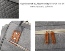 Humpy Dumpy Stijlvolle Luiertas Rugzak (Grijs) Met Uitschuifbaar Verschoon/ Slaap Bedje. Incl. Verschoon Matje, USB Poort & Buggy Straps -Babyproducten 1200x950 1