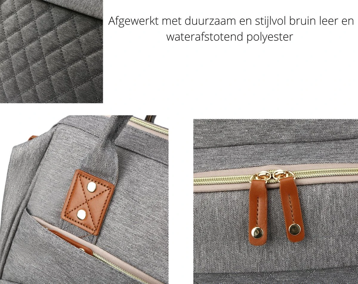 Humpy Dumpy Stijlvolle Luiertas Rugzak (Zwart) Met Uitschuifbaar Verschoon/ Slaap Bedje. Incl. Verschoon Matje, USB Poort & Buggy Straps 9 Humpy Dumpy Stijlvolle Luiertas Rugzak (Zwart) Met Uitschuifbaar Verschoon/ Slaap Bedje. Incl. Verschoon Matje, USB Poort & Buggy Straps - Afbeelding 7