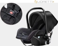 Merkloos Lioretti® Luxe Baby Buggy 3 In 1 | Baby Wagen | Kinderwagen Met Stoel En Wieg | Inklapbaar | Hoge Kwaliteit | Combi | Zwart -Babyproducten 1200x960