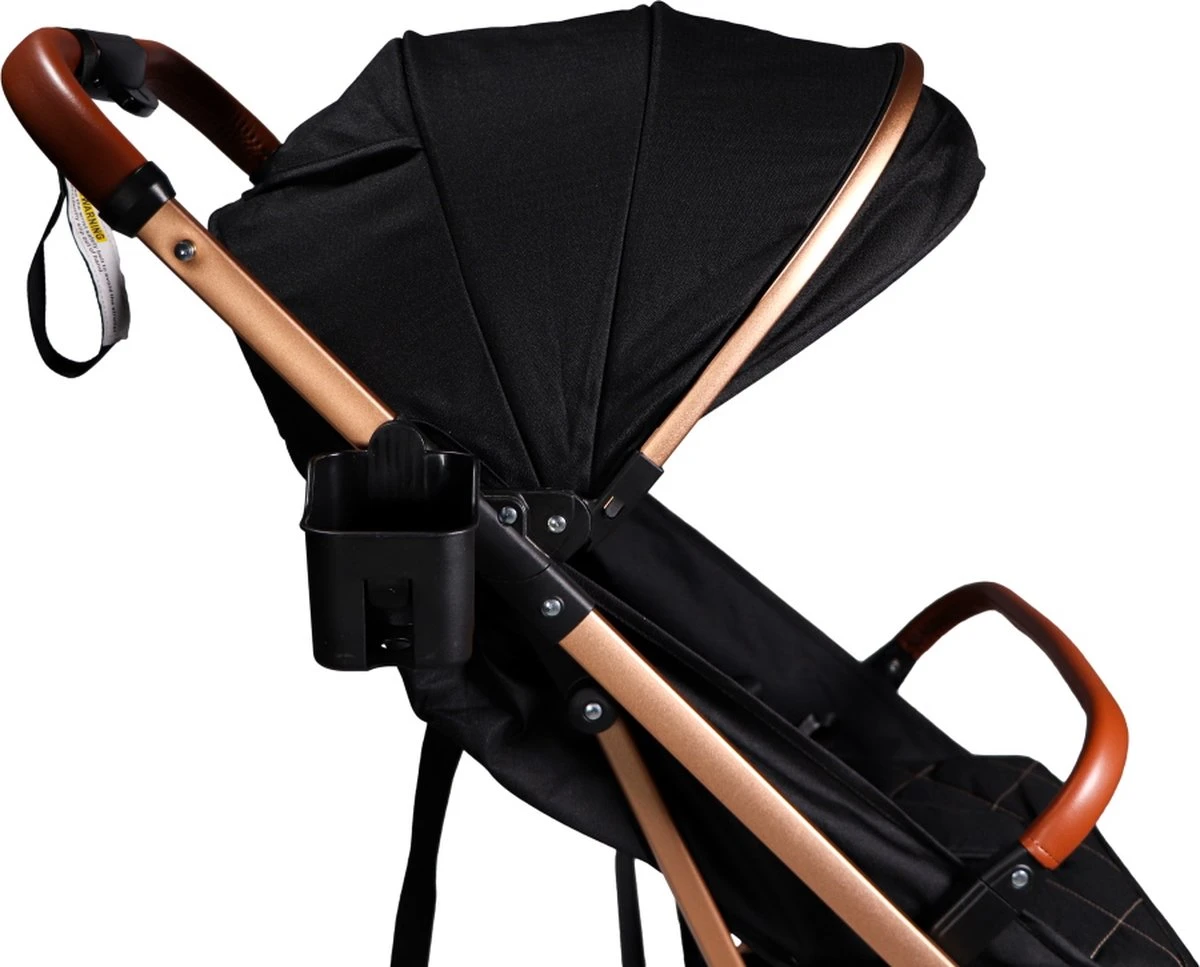 Ding Vivo Wandelwagen - Zwart/Rose - Inklapbare Buggy - Inclusief Boodschappenmandje En Zonnekap 8 Ding Vivo Wandelwagen - Zwart/Rose - Inklapbare Buggy - Inclusief Boodschappenmandje En Zonnekap - Afbeelding 6