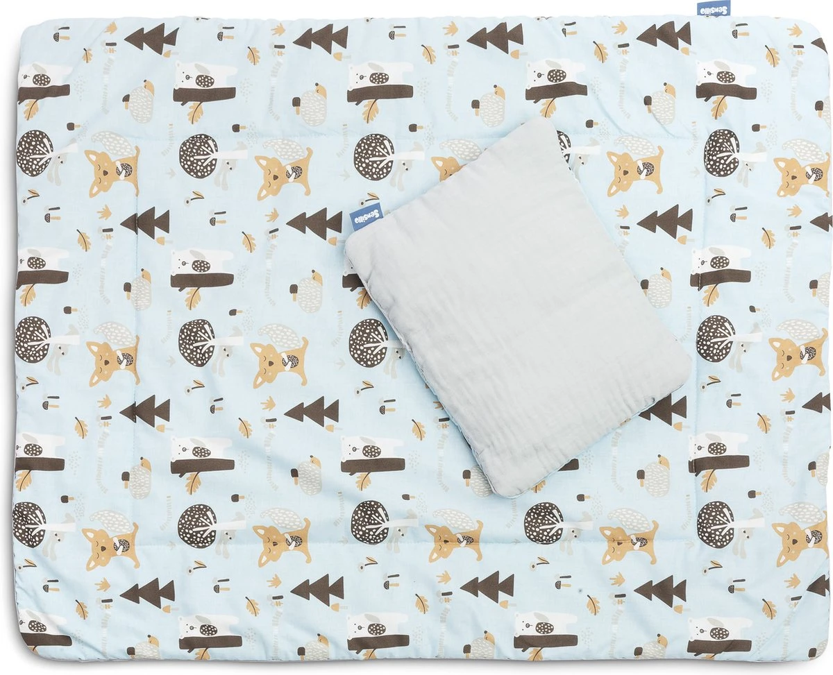 Sensillo Baby Dekbed En Kussen - Cadeau Set - Katoen - Blauw 12 Sensillo Baby Dekbed En Kussen - Cadeau Set - Katoen - Blauw - Afbeelding 10