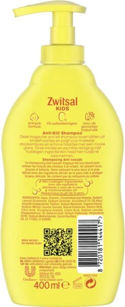 Zwitsal Kids Anti-Klit Shampoo - 6 X 400 Ml - Voordeelverpakking -Babyproducten 490x1200