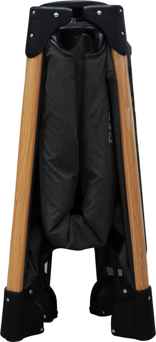 Deryan Luxe Campingbed Compleet - 120x60cm - Bodemverhoger - Verschoonblad - Opbergmand - Zwart 13 Deryan Luxe Campingbed Compleet - 120x60cm - Bodemverhoger - Verschoonblad - Opbergmand - Zwart - Afbeelding 11