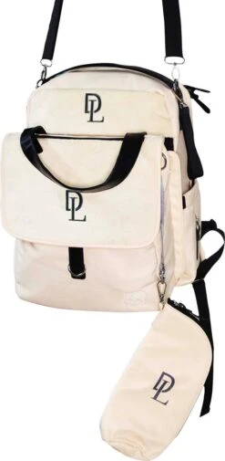 Deryan Luiertas Rugzak Met Verschoonmatje - Inclusief Flessenwarmhouder - Kinderwagenhaken En Isoleervak - Cream -Babyproducten 587x1200