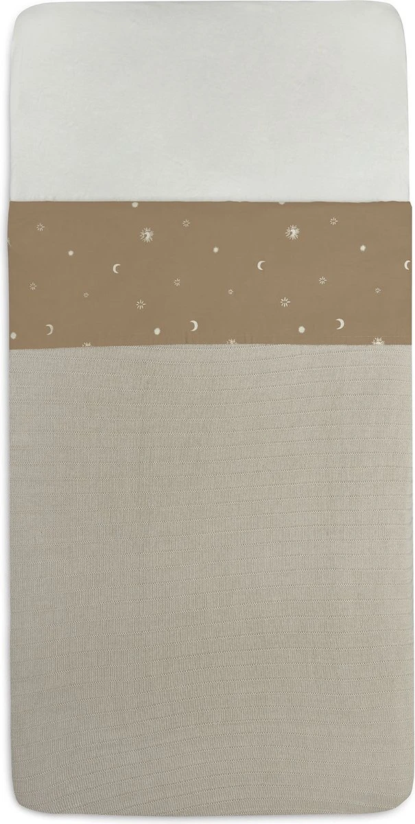 Jollein Baby Laken Wieg 75x100cm Stargaze - Biscuit 3 Jollein Baby Laken Wieg 75x100cm Stargaze - Biscuit