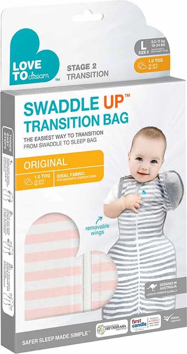 Love To Dream™ Babyslaapzak Swaddle Up™ - Inbakeren Afbouwen - Baby 6-9 Maanden - 8.5-11 Kg - All Season - Oud Roze 7 Love To Dream™ Babyslaapzak Swaddle Up™ - Inbakeren Afbouwen - Baby 6-9 Maanden - 8.5-11 Kg - All Season - Oud Roze - Afbeelding 5