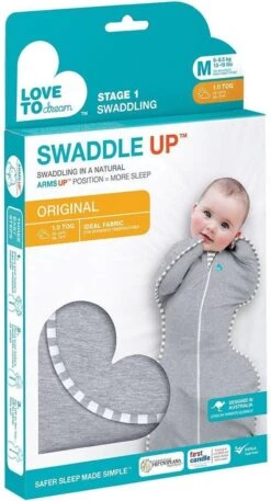 Love To Dream™ Babyslaapzak Swaddle Up™ - Inbakeren - Baby 3-6 Maanden - 6-8.5 Kg - All Season - Grijs -Babyproducten 648x1200 5