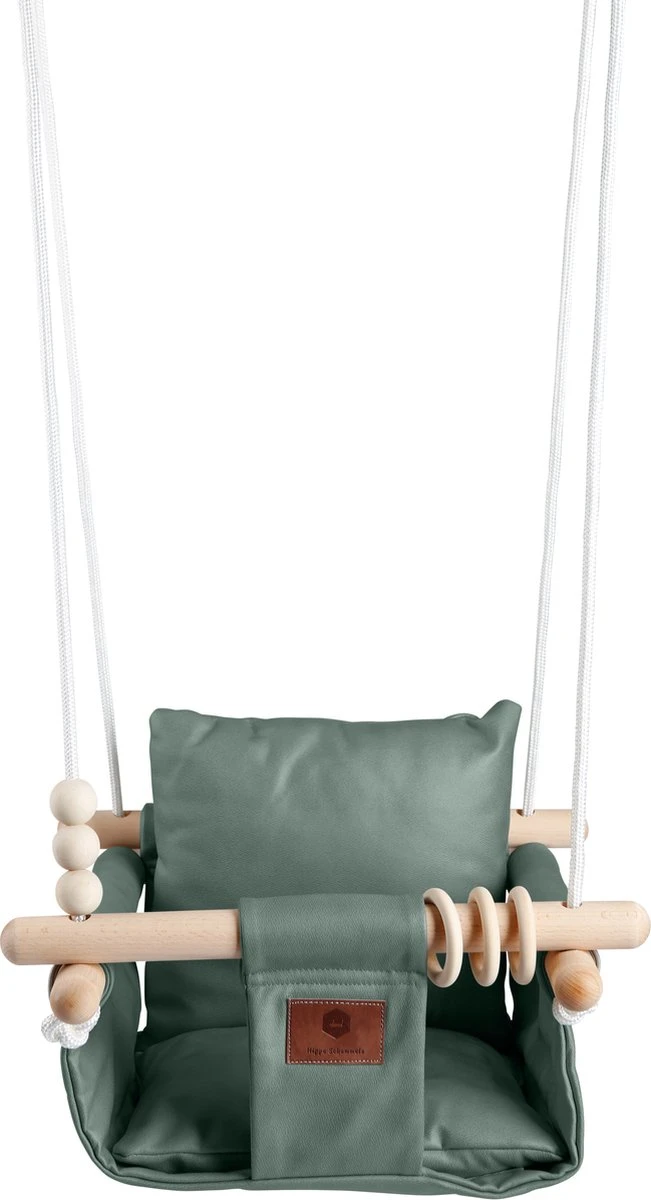 Baby / Kinder Schommel Voor Binnen Of Buiten! - Luxe Baby Swing ZeeGroen - Schommelstoel Inclusief Zachte Kussens En Bevestigingsmaterialen 4 Baby / Kinder Schommel Voor Binnen Of Buiten! - Luxe Baby Swing ZeeGroen - Schommelstoel Inclusief Zachte Kussens En Bevestigingsmaterialen - Afbeelding 2