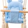 Melvy® - Baby Schommel Peekaboo – Blauw – Baby Swing – Schommelstoel Baby – Baby Schommel Buiten – Baby Schommelstoel – Babyzitje – Stof – Hout – Incl. Zacht Kussen & Bevestigingsmateriaal -Babyproducten 672x1200 3