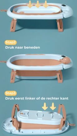 Babybadje 3 In 1 Opvouwbaar - Inclusief Badkussen - Thermometer Ingebouwd - Model 2023 - Roze -Babyproducten 677x1200 1