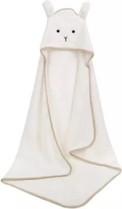 IL BAMBINI - Zachte Baby Badponcho - Fleece Handdoek - Omslagdoek - Badcape - 90x90 Cm - Wit