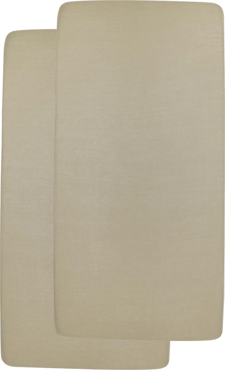 Meyco Jersey Hoeslaken Ledikant 2-pack - Taupe - 60x120cm 4 Meyco Jersey Hoeslaken Ledikant 2-pack - Taupe - 60x120cm - Afbeelding 2