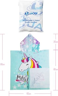 JAXY Badcape Baby - Badcape - Baby Badjas - Omslagdoek - Omslagdoek - Baby Handdoek Met Capuchon - Strandhanddoek - Badponcho - Poncho Handdoek - Microfiber - 60x90cm - Unicorn 7 JAXY Badcape Baby - Badcape - Baby Badjas - Omslagdoek - Omslagdoek - Baby Handdoek Met Capuchon - Strandhanddoek - Badponcho - Poncho Handdoek - Microfiber - 60x90cm - Unicorn -Babyproducten 734x1200 4