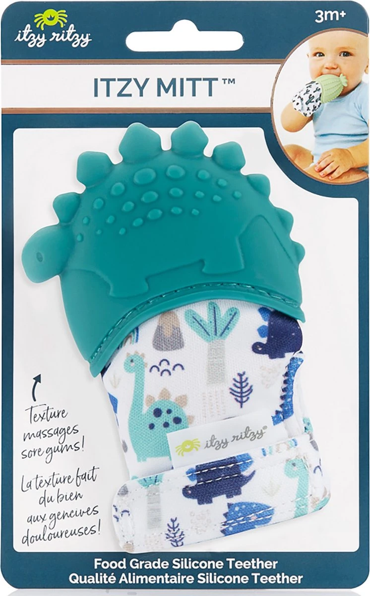 Itzy Ritzy - Itzy Mitt™ - Baby Bijtwant - Teal Dino 4 Itzy Ritzy - Itzy Mitt™ - Baby Bijtwant - Teal Dino - Afbeelding 2