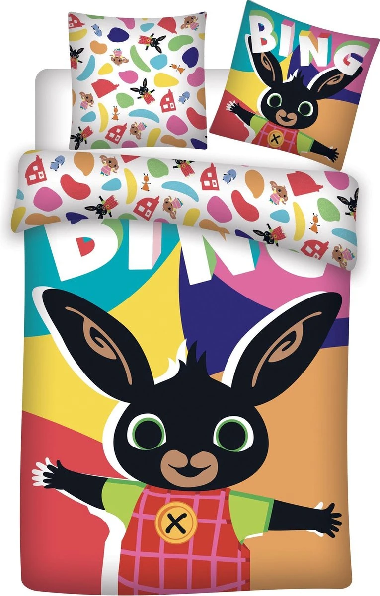 Bing Bunny Happy - Baby Dekbedovertrek - 100 X 135 Cm - Multi 3 Bing Bunny Happy - Baby Dekbedovertrek - 100 X 135 Cm - Multi