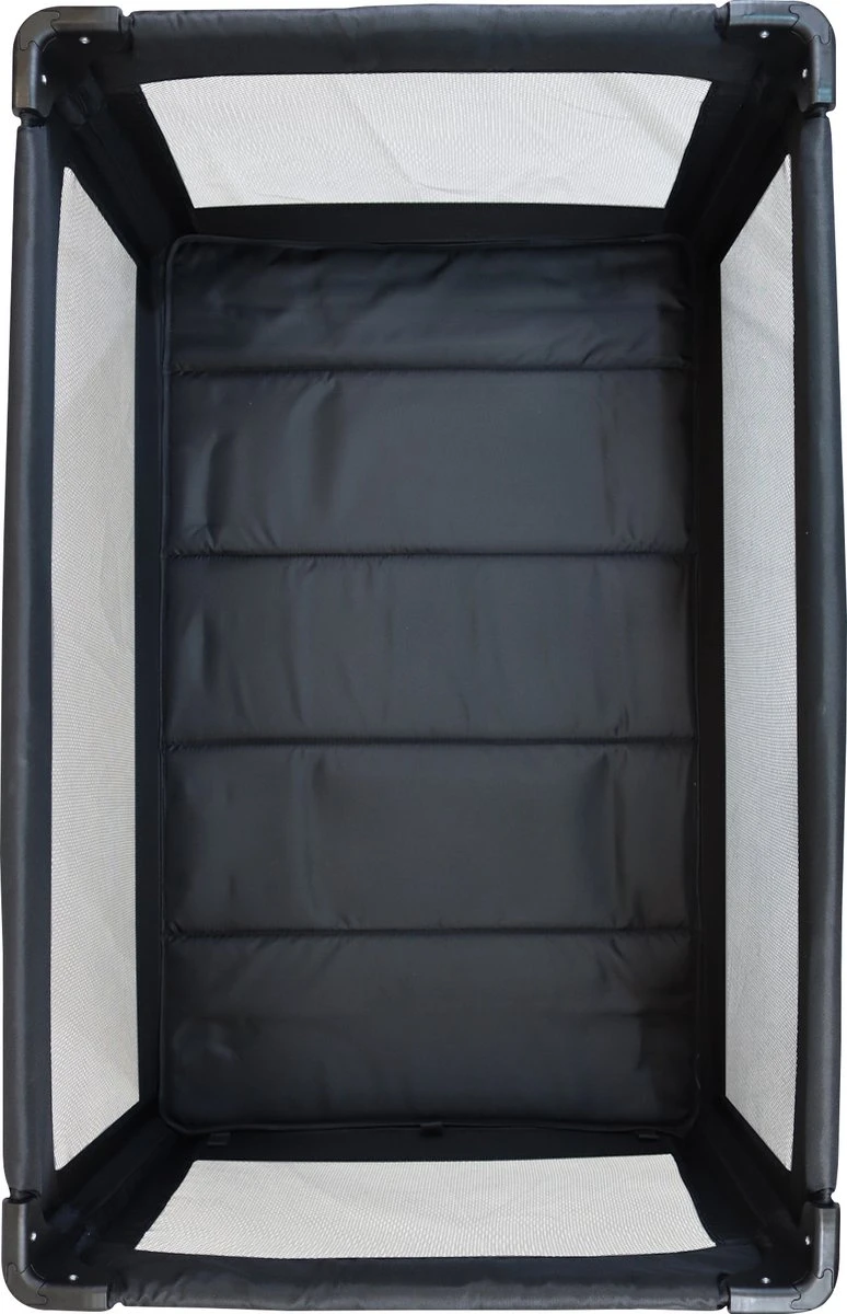 Deryan Luxe Campingbed Compleet - 120x60cm - Bodemverhoger - Verschoonblad - Opbergmand - Zwart 5 Deryan Luxe Campingbed Compleet - 120x60cm - Bodemverhoger - Verschoonblad - Opbergmand - Zwart - Afbeelding 3