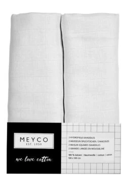 Meyco Uni Swaddle - 2-pack - Hydrofiel - White - 120x120cm -Babyproducten 799x1200 25