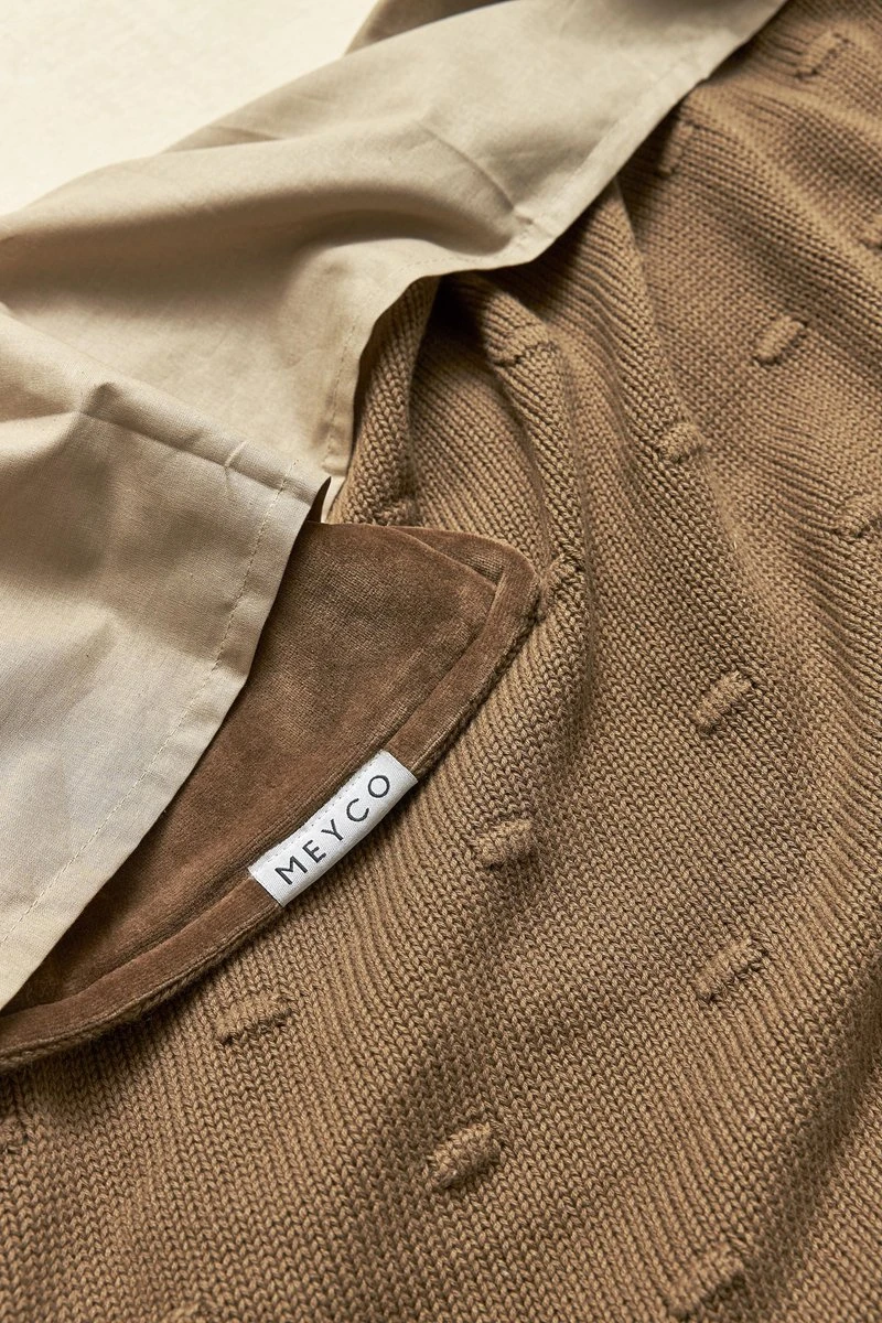 Meyco Uni Wieglaken - 2-pack - Taupe/offwhite - 75x100cm 4 Meyco Uni Wieglaken - 2-pack - Taupe/offwhite - 75x100cm - Afbeelding 2