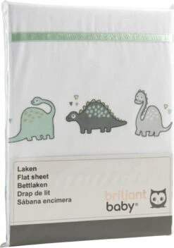 Briljant Baby Laken Met Bies Voor Ledikant 100 X 150 - Dino - Groen -Babyproducten 841x1200 2