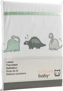 Briljant Baby Laken Met Bies Voor Ledikant 100 X 150 - Dino - Groen -Babyproducten 841x1200 3