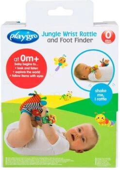 Playgro Pols- En Voetrammelaarset Zebra & Giraf - Set Van 4 Stuks, 2 Polsbandjes En 2 Rammelsokjes -Babyproducten 849x1200