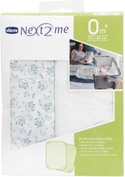 Chicco - Set Van 2 Hoeslakens Blauw Vossenpatroon - Voor Next2Me Wieg -Babyproducten 850x1200 10