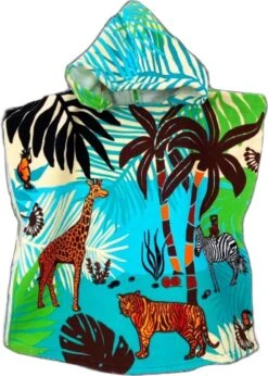 Bad Cape/poncho Voor Kinderen 60 X 120 Cm Microvezel - Bad Poncho's Met Savanne Safari Dieren -Babyproducten 856x1200 2